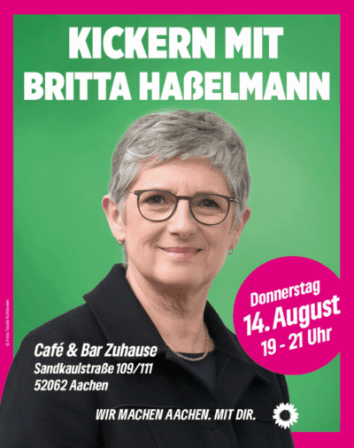 Kickern mit Britta Haßelmann in Aachen