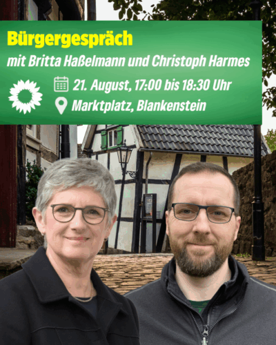Britta Haßelmann im Bürgergespräch in Blankenstein