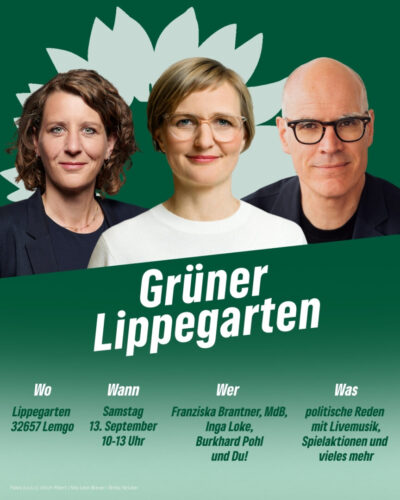 Grüner Lippegarten mit Franziska Brantner