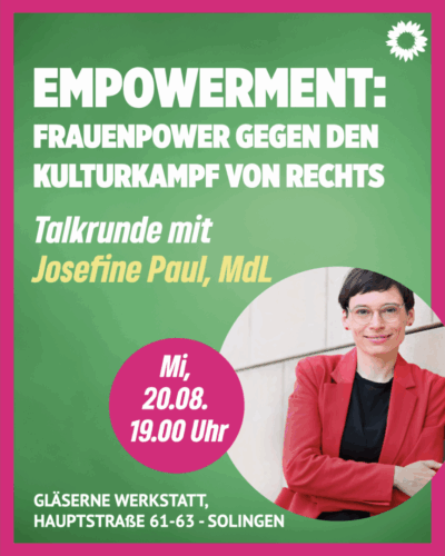 Empowerment: Feministische Talkrunde mit Josefine Paul in Solingen