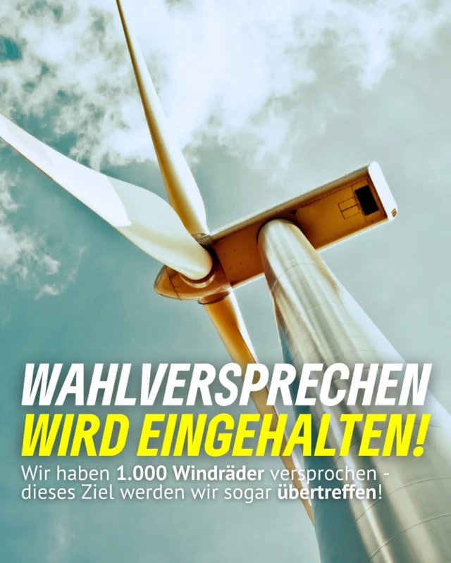 🚀 Windkraft-Versprechen? WIRD ÜBERTROFFEN!

📈 Wir haben 1.000 Windräder versprochen - dieses Ziel werden wir sogar übertreffen!

💪 Dank @monaneubaur und @oliver_krischer erleben wir einen echten Ausbau-Boom in NRW. Mit jeder neuen Windanlage sinken die Strompreise für uns alle und wir sichern Arbeitsplätze in einer Zukunftsbranche. So wird NRW zur ersten klimaneutralen Industrieregion Europas!

🌍 Während andere reden, handeln wir. So geht Klimaschutz, der sich auszahlt!